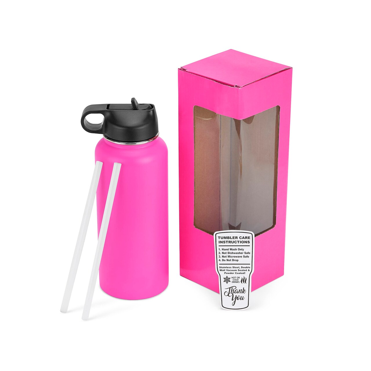 Makerflo 32 oz Pink Hydro Powder Coated Tumbler Pack of 25 | Craft-Ready for DIY Gifts & Personalization (Laser Engravable, UV DTF, Epoxy, Vinyl) - Not for sublimation and DTF